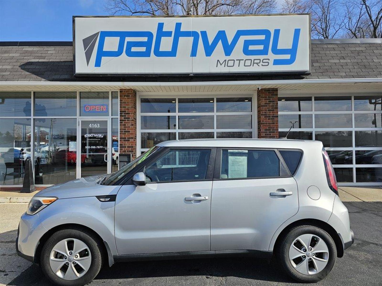 2014 Silver /Black Kia Soul (KNDJN2A29E7) with an 1.6l I-4 DI Dohc Cvvt 1.6 engine, Auto transmission, located at 4163 Bardstown Rd, Louisville, KY, 40218, (502) 266-7677, 38.189991, -85.642418 - The 2014 Soul comes in three trims. The base features a 1.6-liter four-cylinder engine with either a six-speed manual or automatic transmission. The Plus and top-of-the-line Exclaim come with a more powerful 2.0-liter and only with the automatic. I drove both the Plus and the Exclaim. - Photo #1