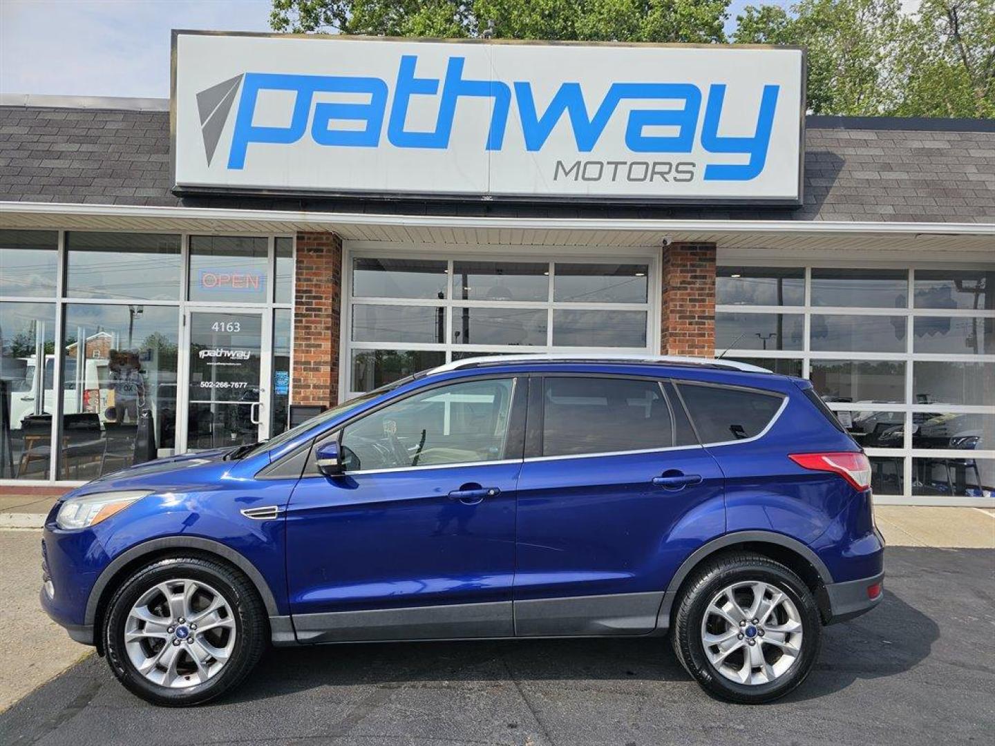 2013 Blue /Black Ford Escape (1FMCU9HX5DU) with an 1.6l I-4 DI Dohc TC Ecobt engine, Auto transmission, located at 4163 Bardstown Rd, Louisville, KY, 40218, (502) 266-7677, 38.189991, -85.642418 - Photo#1