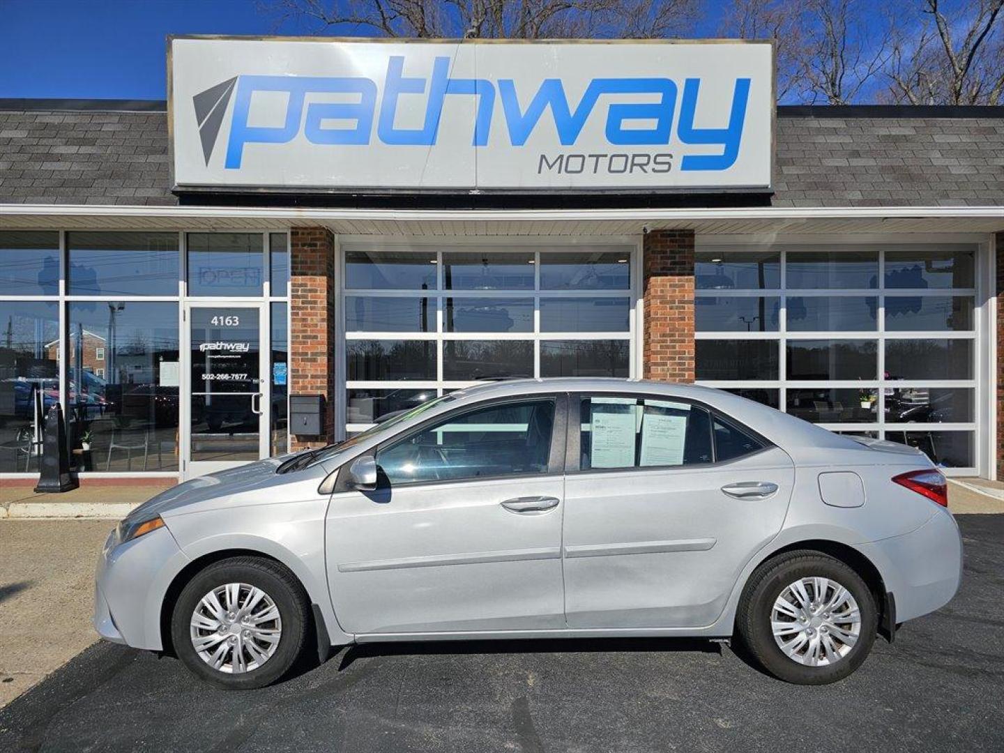 2015 Silver /Gray Toyota Corolla (2T1BURHE9FC) with an 1.8l I-4 EFI Dohc 1.8l engine, Auto transmission, located at 4163 Bardstown Rd, Louisville, KY, 40218, (502) 266-7677, 38.189991, -85.642418 - Photo#1