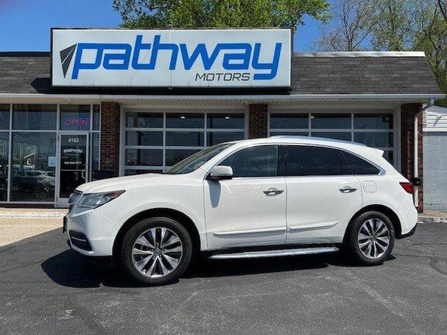 2014 White /Gray Acura MDX (5FRYD4H45EB) with an 3.5l V6 DI Sohc 3.5l engine, Auto transmission, located at 4163 Bardstown Rd, Louisville, KY, 40218, (502) 266-7677, 38.189991, -85.642418 - Photo#0